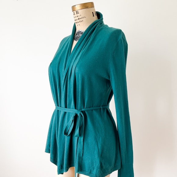 Anthropologie Angel of the North Cashmere Cotton Pleated Cardigan Size Medium - Picture 10 of 15